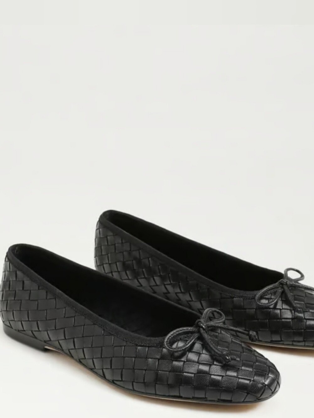 Woven Leather Ballet Flats in Black - Sam Edelman